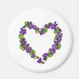 Imán Corazón de violetas