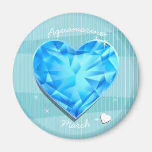 Imán Corazón del azul de Aquamarine de Birthstones