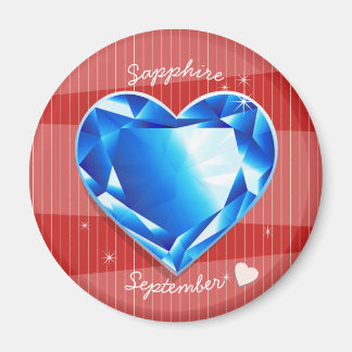 Imán Corazón del azul del zafiro de Birthstones