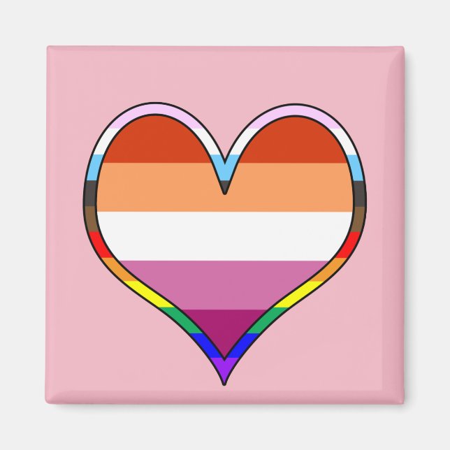 Imán Corazón del Orgullo Lesbiano (Frente)
