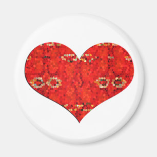 Imán corazón del rojo del mosiac