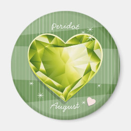 Imán Corazón del verde verde oliva del Peridot de