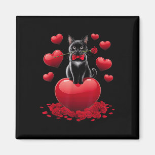 Imán Corazón Día de San Valentín dulce Chicas de gato n