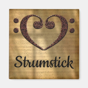 Imán Corazón doble Strumstick del Clef bajo