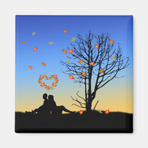 Imán Corazón en forma de otoño deja pareja