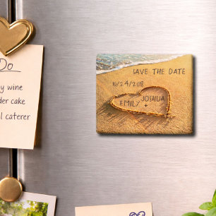 Imán Corazón en la playa de arena tropical Salven la fe