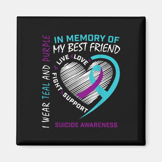 Imán Corazón en memoria de la conciencia del suicidio d (Frente)