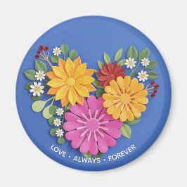 Imán Corazón floral esculpido elegante