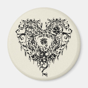 Imán Corazón gótico adornado