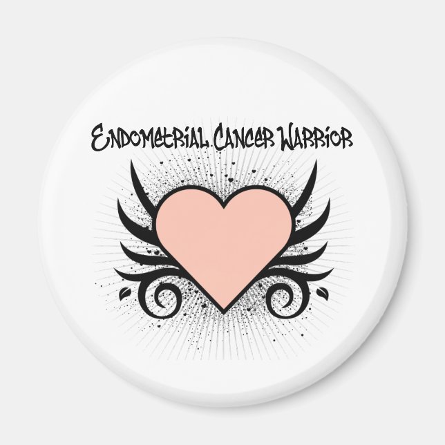 Imán Corazón guerrero del cáncer endometrial (Frente)