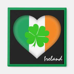 Imán Corazón irlandés e irlandés, bandera irlandesa 