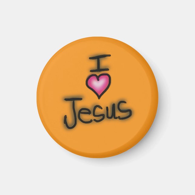 Imán Corazón Jesús Amo a Jesús Naranja (Frente)
