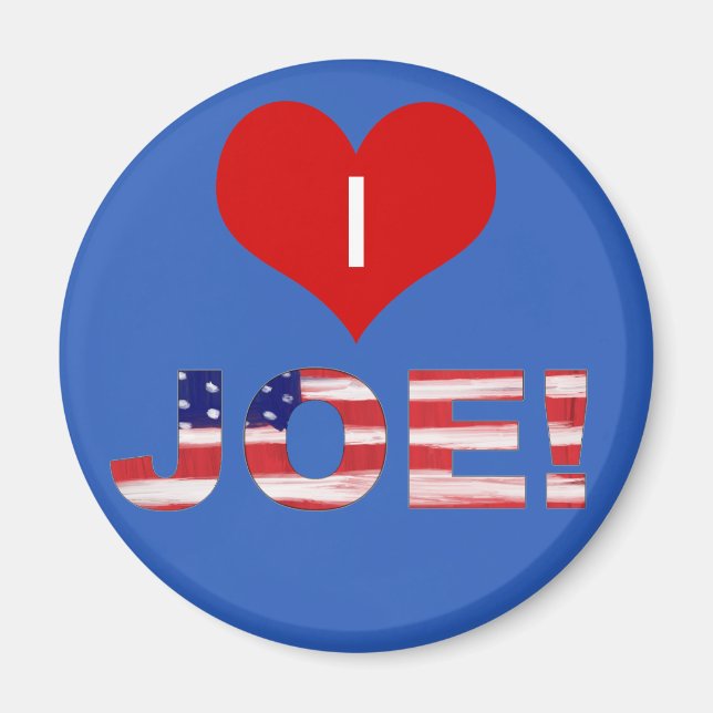 Imán ¡Corazón JOE! En azul con bandera (Frente)