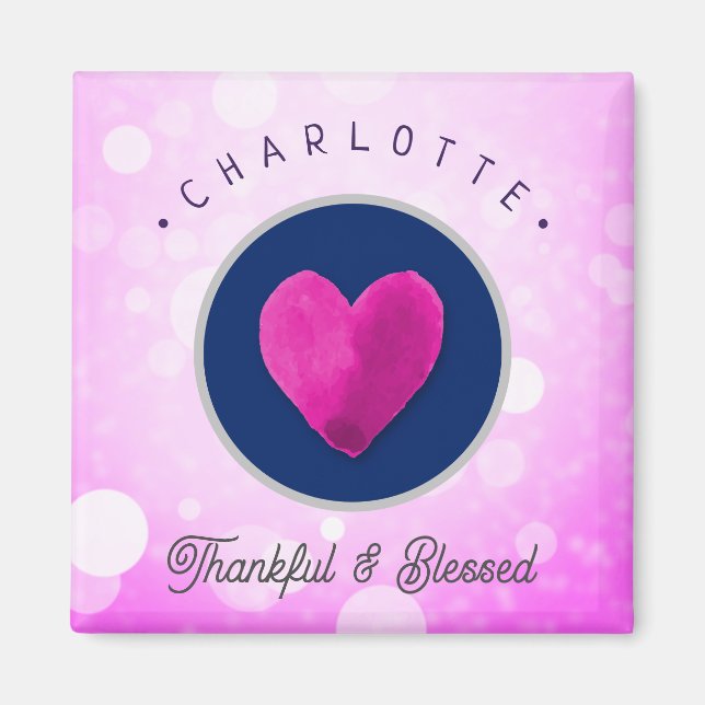 Imán Corazón lindo agradecido y bendito agrega tu nombr (Frente)