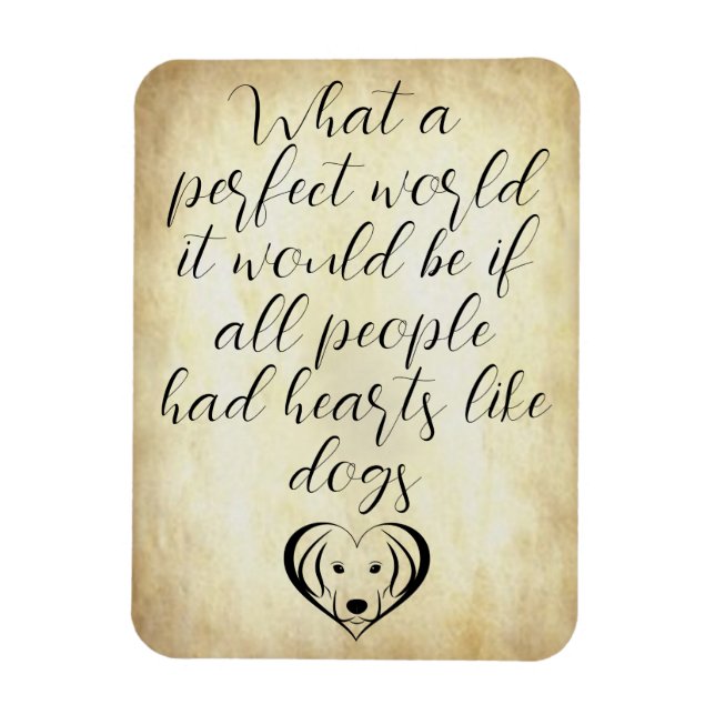 Imán Corazón lindo como perros mundo perfecto (Vertical)
