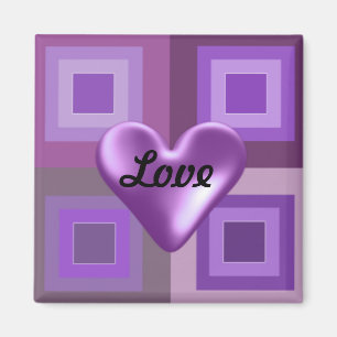Imán Corazón Morado Hinchado