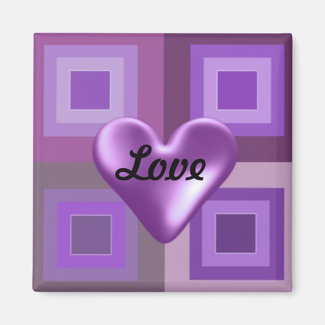 Imán Corazón Morado Hinchado (Frente)