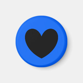 Imán Corazón negro sobre azul