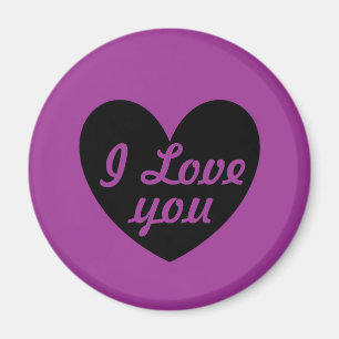 Imán Corazón negro sobre morado