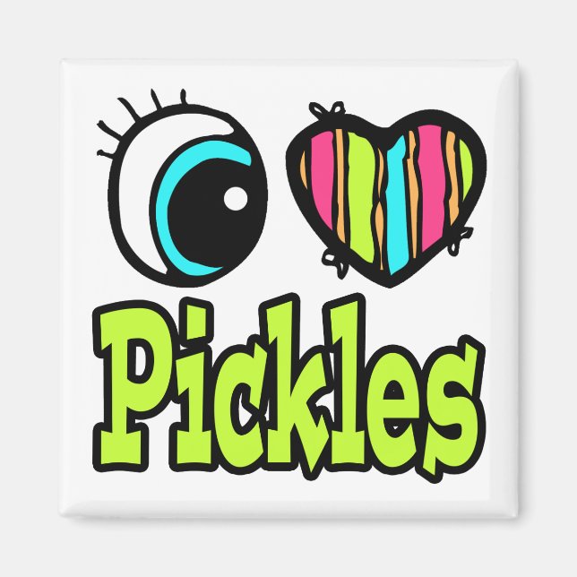 Imán Corazón Ojo Brillante Me Encantan Las Pickles (Frente)