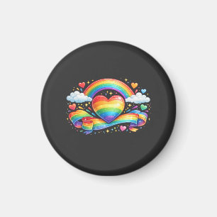 Imán Corazón Orgullo Arcoíris – Diseño Colorido de Amor