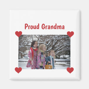 Imán Corazón Orgullosa Abuela Amor Personalizado Foto H
