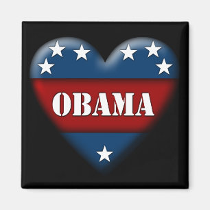 Imán corazón patriótico de obama