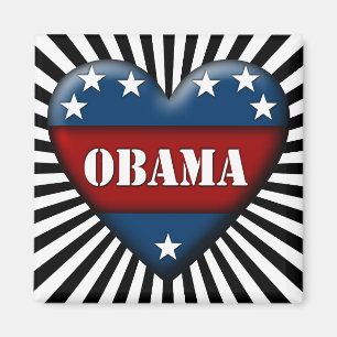 Imán corazón patriótico de obama