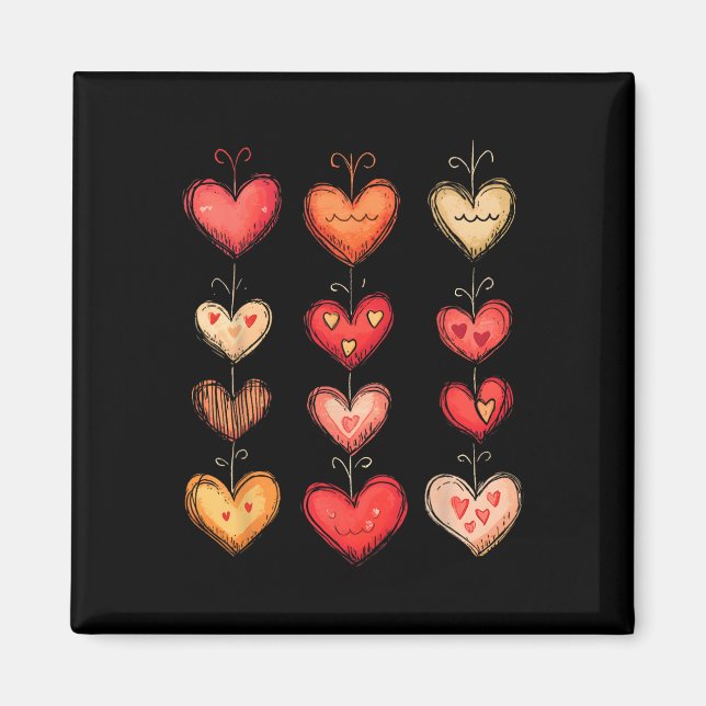 Imán Corazón Patrón San Valentín Día de San Valentín Di (Frente)
