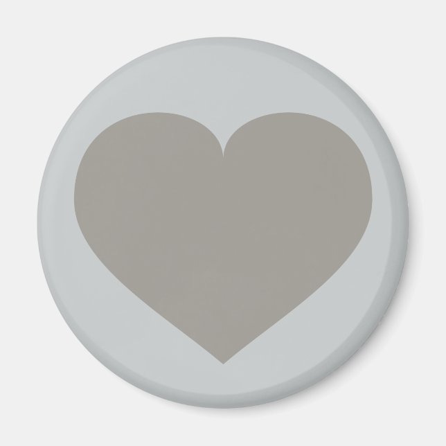Imán Corazón plateado sólido (Frente)