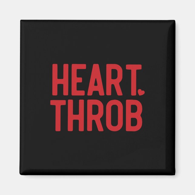 Imán Corazón Retro Valentine Throb Niño Valentines (Frente)