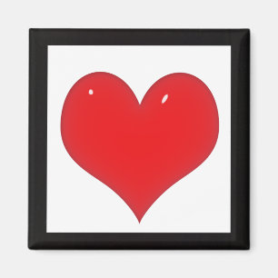 Imán Corazón rojo brillante (agrega tu texto)