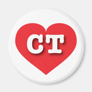 Imán Corazón Rojo Connecticut - Amo el CT