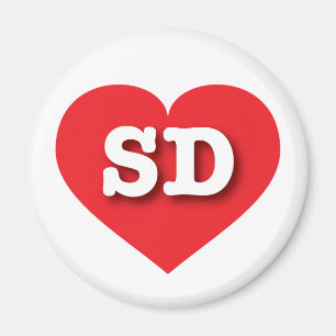 Imán Corazón Rojo Dakota del Sur - Amo el SD