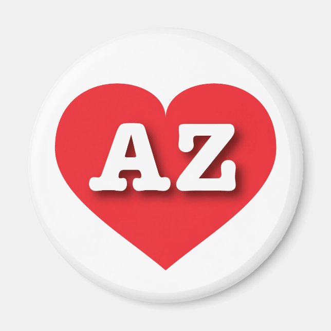 Imán Corazón Rojo de Arizona - Amo AZ (Frente)