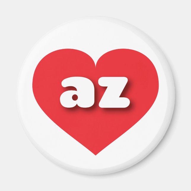 Imán Corazón rojo de Arizona - Amo az (Frente)