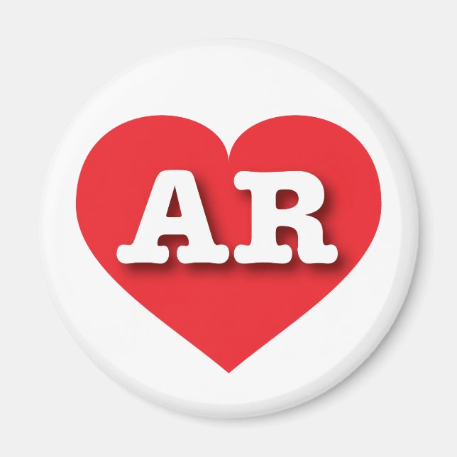 Imán Corazón Rojo de Arkansas - Amo AR (Frente)