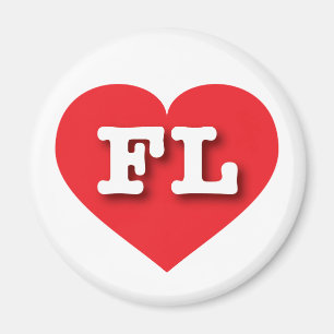 Imán Corazón Rojo de Florida - Amo FL