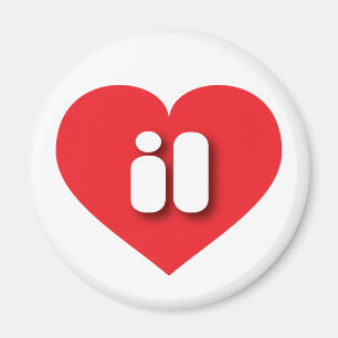 Imán Corazón rojo de Illinois - Amo il