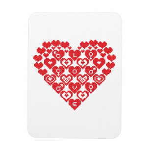 Imán CORAZÓN rojo de los corazones