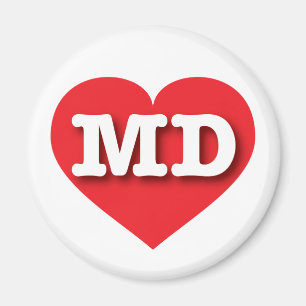 Imán Corazón Rojo de Maryland - Amo el MD