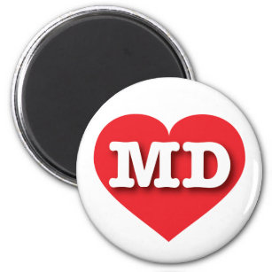 Imán Corazón Rojo de Maryland - Amo el MD