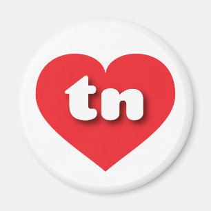 Imán Corazón rojo de Tennessee - Amo a Tn