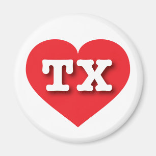 Imán Corazón Rojo de Texas - Amo Texas