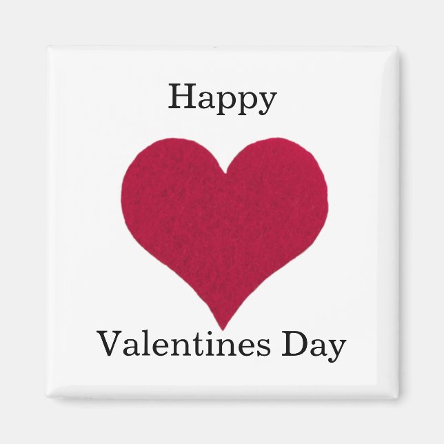 Imán Corazón rojo Feliz Día de San Valentín (Frente)