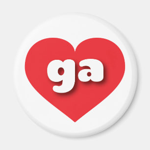 Imán Corazón rojo georgiano - Amo ga