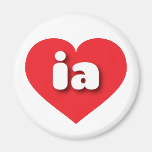 Imán Corazón rojo Iowa - Amo ia