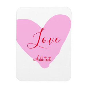 Imán Corazón rosa amor feliz día de San Valentín texto