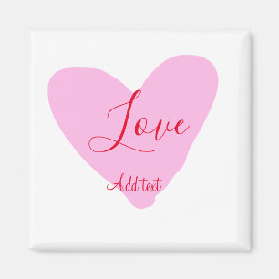 Imán Corazón rosa amor feliz día de San Valentín texto 