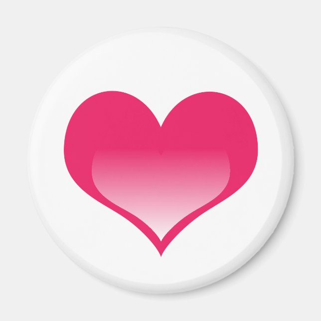 Imán Corazón rosa brillante (Frente)